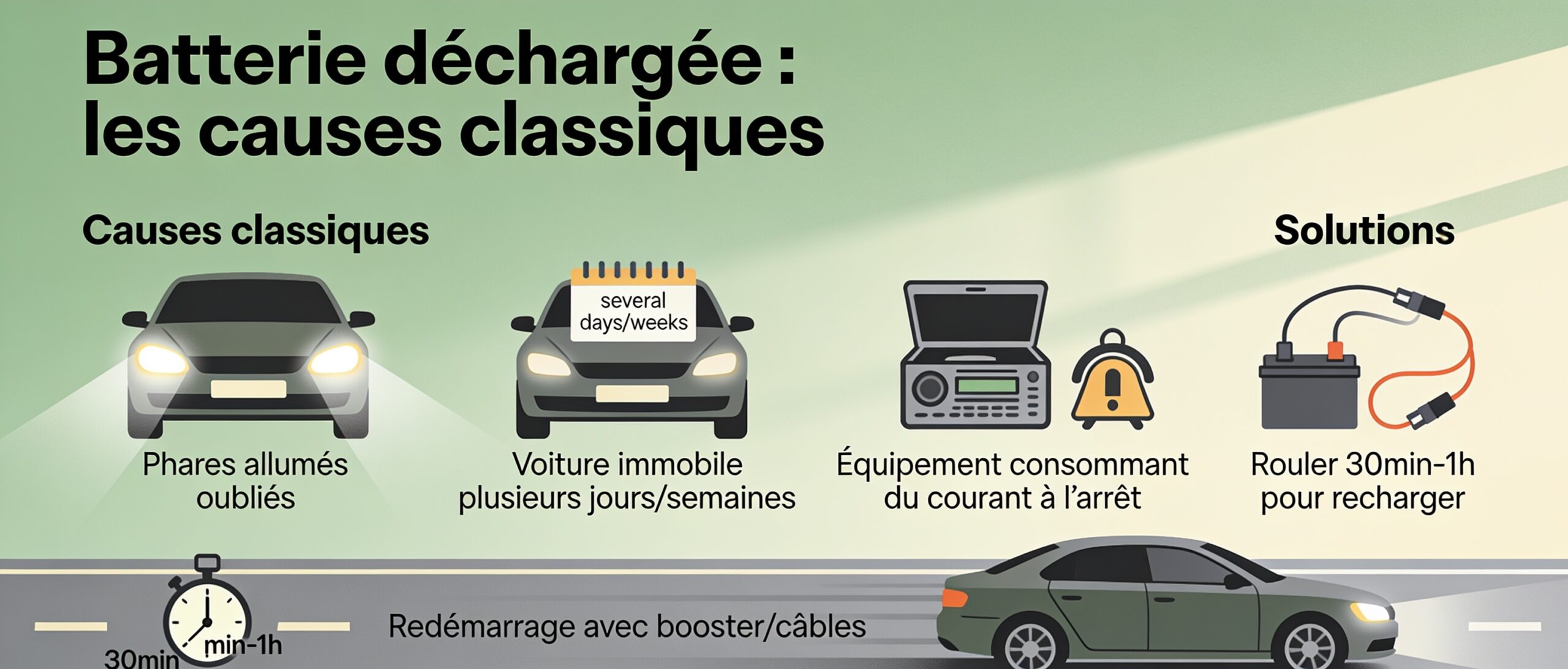 Batterie déchargée : les causes classiques